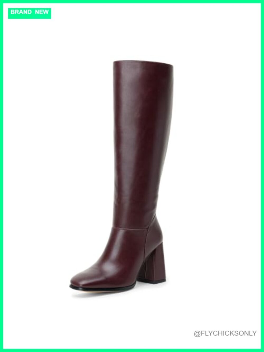 Women's Knee High Chunky Block Heel Square Toe Tall Fashion Boots